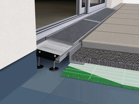 schwellenfreie Terrasseneingnge  Aufbauprinzip