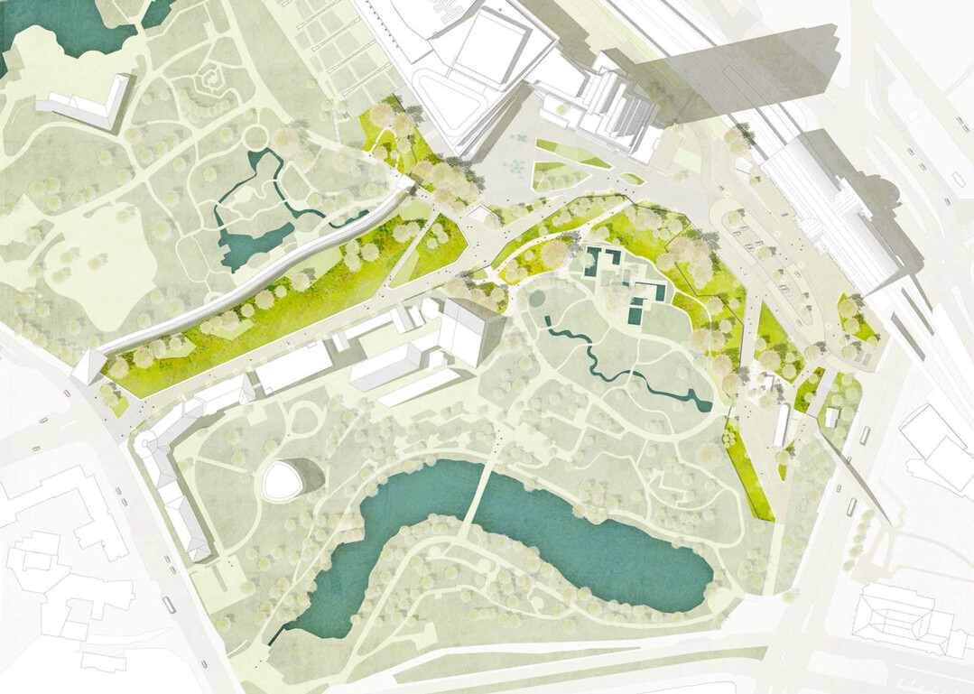 Erweiterung von POLA:Das neue Entree schließt die Lücke zwischen Planten un Blomen und dem Alten Botanischen Garten.