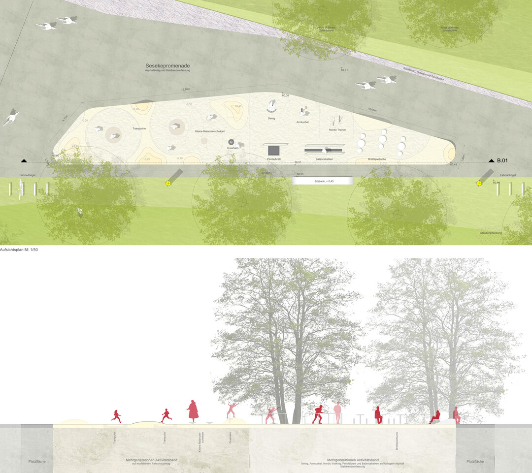 Lageplan und Schnittansicht