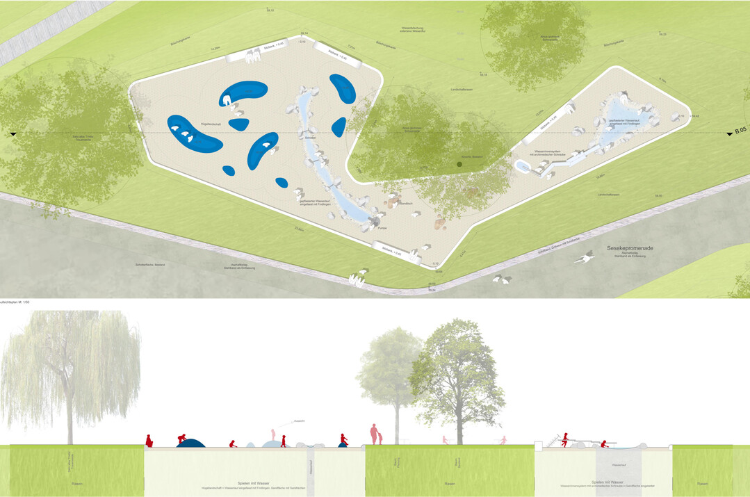 Lageplan und Schnittansicht