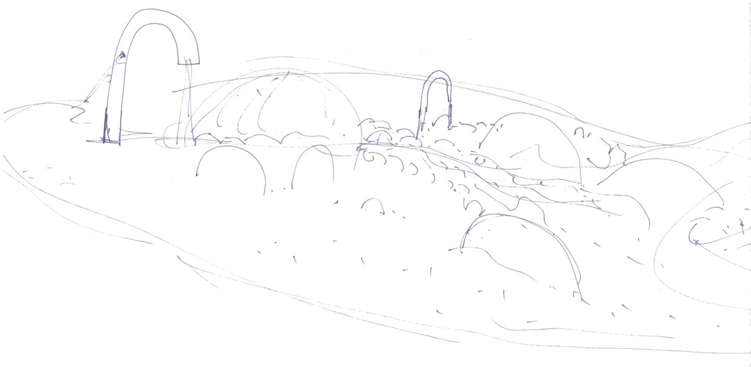 Skizze Spielidee Sand und Wasser