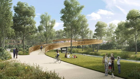 Siegerentwurf: Der goldbronzefarbene Anstrich aus dem Wettbewerb musste praktischen Argumenten weichen.