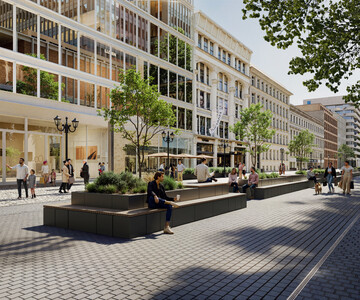 Mehr als Sitzen – hier sind Begrünung und Klimaanpassung mitgedacht.