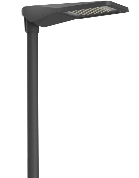 Durch den steckbaren 90-Adapter kann die Leuchte CARPO DB auf genormten Masten ebenso wie an Wandhalterungen installiert werden. 