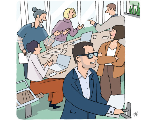 �Kommen Sie herein, verehrte Planerin. Wir sind gerade beim Thema ,Stammdurchmesser der Koniferen�. Sie haben nichts verpasst. Die strittigen Punkte kommen noch.�