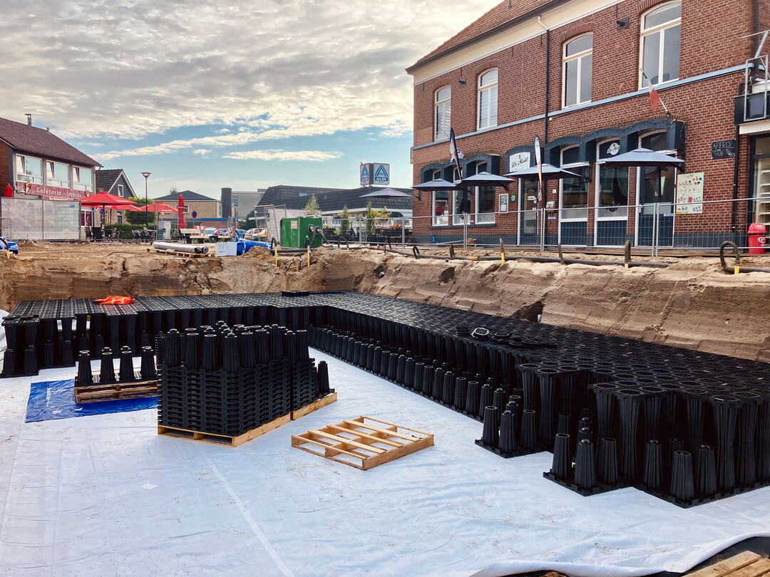 ACO Stormbrixx Rigolensystem als Speicheranlage installiert