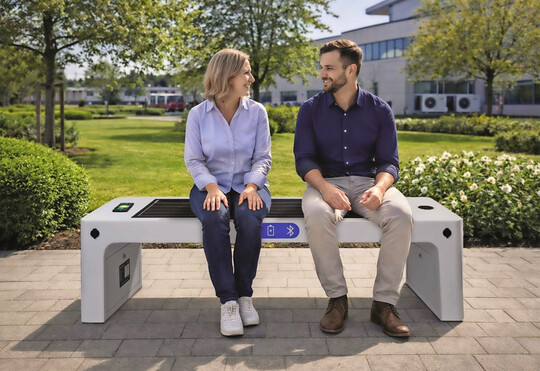 Stabile Sitzgelegenheit und gleichzeitig praktische Lademöglichkeit für Smartphones