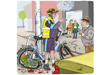 „Die neuen Bügel schützen zwar die Laternen, aber sie produzieren auch viel Elektroschrott.“ „Und sie zerstören Skat-Runden.“