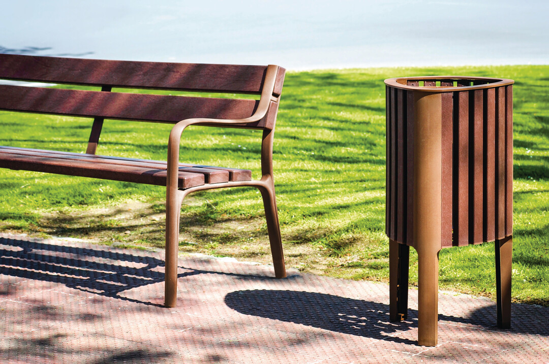 Sitzbank CITIZEN ECO mit passendem Abfallbeh�lter CITIZEN