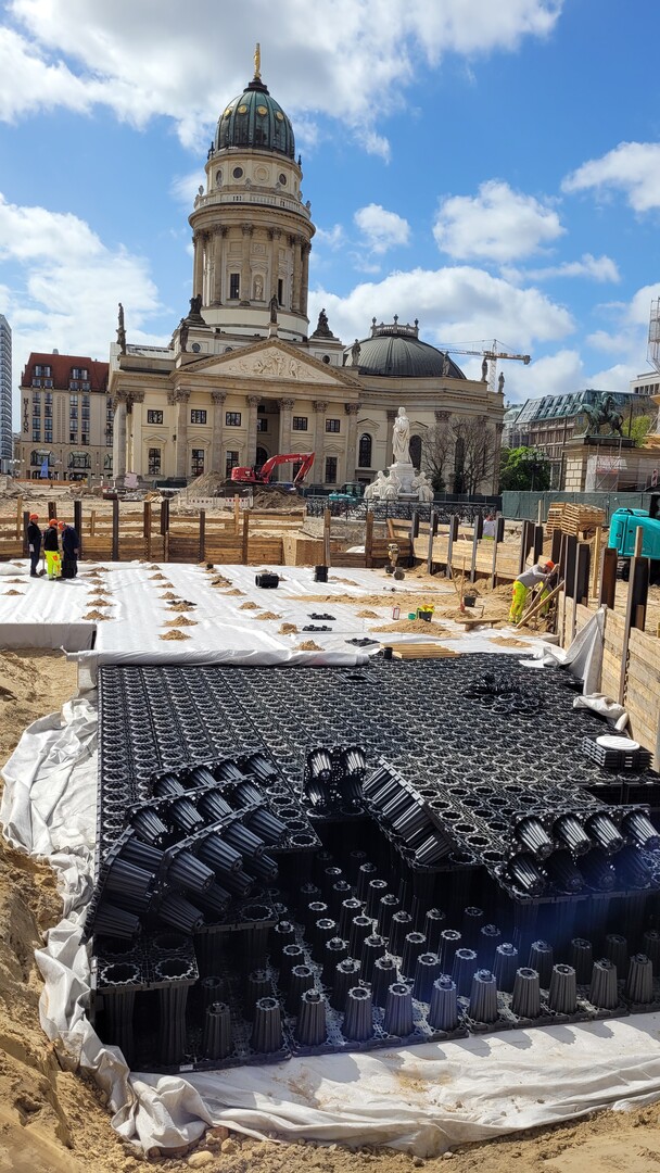 Das modulare Blockrigolensystem ACO Stormbrixx mit seinen stapelbaren Elementen
