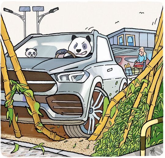 Verdammter Bambus! Hier ist ja null Platz zum Parken.