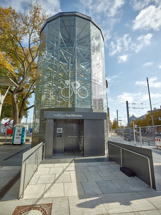 Bikesafe von Whr, hier am Bahnhof in Heilbronn. 