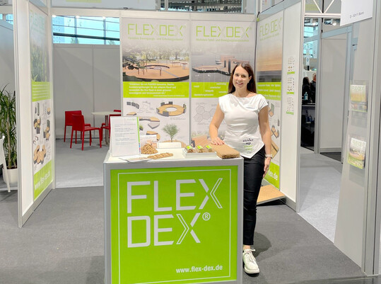Susanne Mossal-Wagner, Grnderin von Flexdex, hier als Ausstellerin auf der Messe GaLaBau