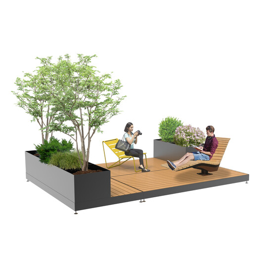 Kombinierbare Elemente ergeben individuelle Pocket Parks. 