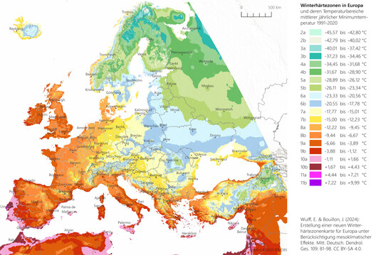Winter Hardiness Zone Map Europe 2020  2024 by Elena Wulff & Jrgen Bouillon is licensed under CC BY-SA 4.0 