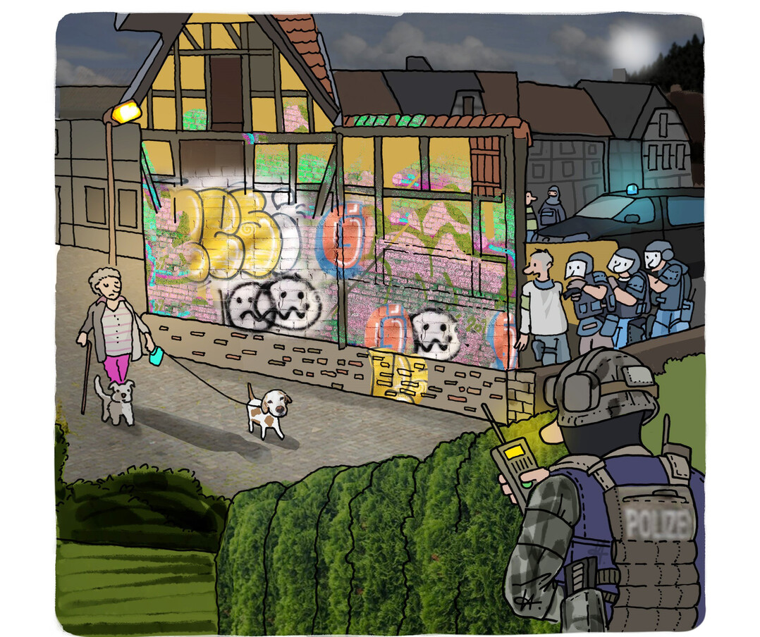 Achtung an alle! Verdchtige Person nhert sich dem Zielobjekt. Zugriff in 10  9  8  7  6 