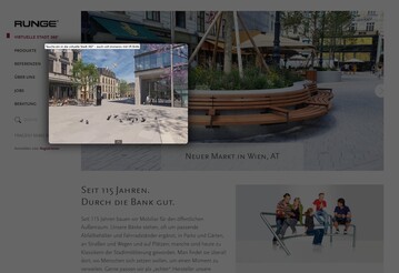 Einstieg in die Virtuelle Stadt 360" auf der Website von Runge