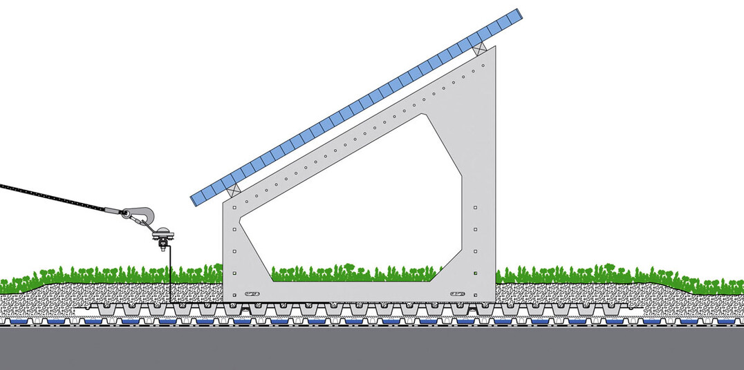 Der ZinCo-Systemaufbau „SolarVert“ mit Solaraufständerung und Absturzsicherung.