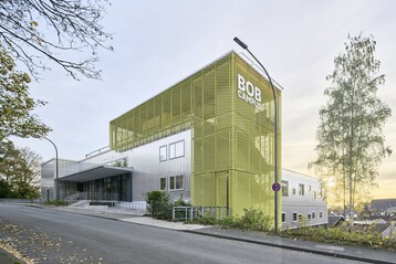 Teil des 16. Architekturquartett NRW: BOB Campus, Wuppertal (Architektur: raumwerk.architekten, Kln / Landschaftsarchitektur: atelier le balto, Berlin)
