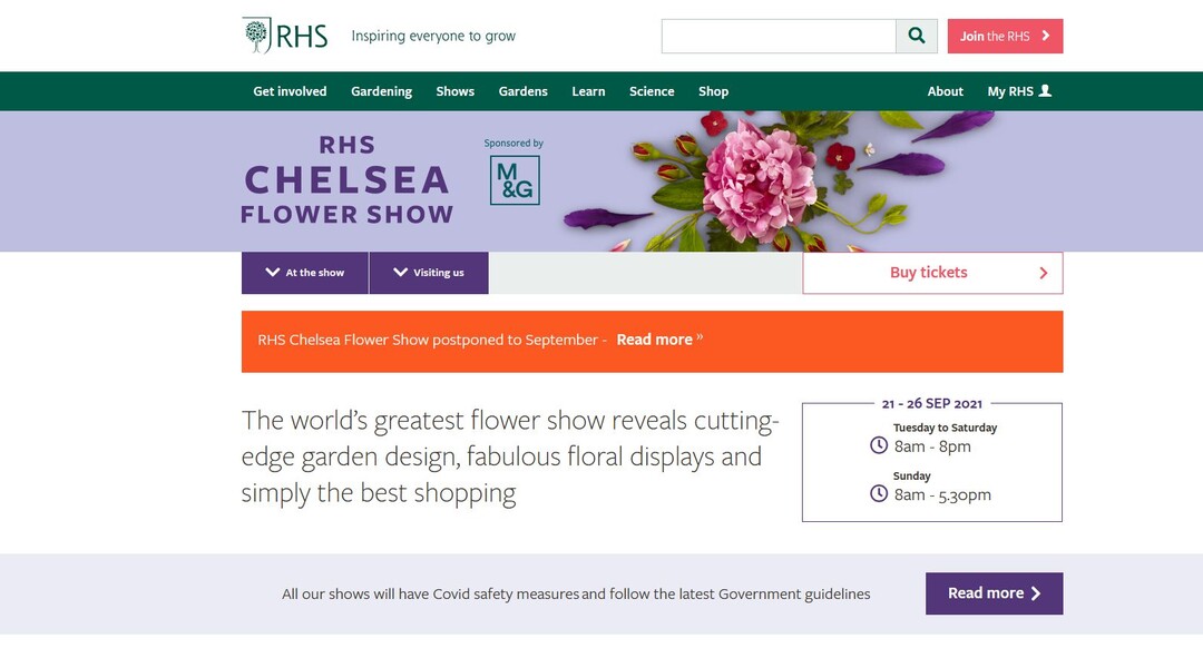 Die Chelsea Flower Show findet 2021 im September statt. 