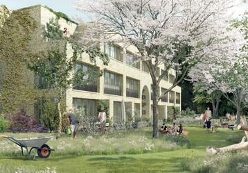 Das Wohnbauprojekt von KorthTielens architects und DS Landschaftsarchitekten ziert den Aushang des Symposiums