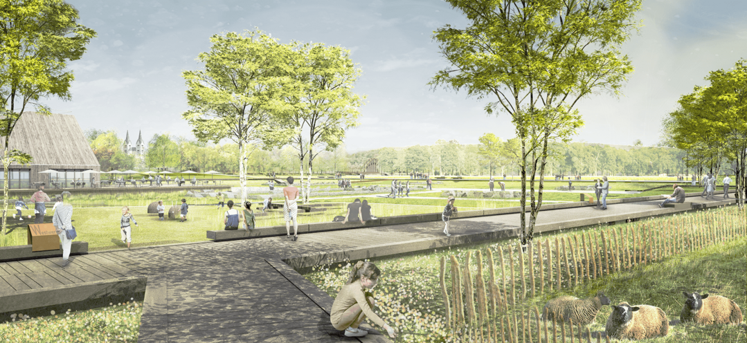 So knnte bis zur Landesgartenschau der archologische Park "Civitas Corvey" aussehen. 