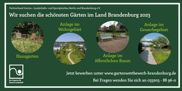 Der Wettbewerb Grten im Land Brandenburg 2023  Preis des Brandenburgischen GaLaBaus geht in die zweite Runde.
