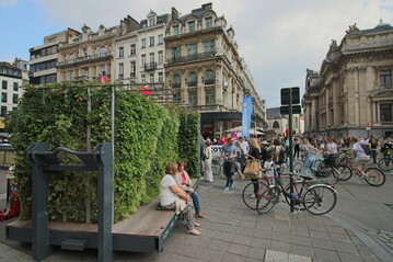 Mit dem Mobilen Grnen Zimmer lsst sich ohne langfristige Vorbereitungen ein temporrer Naturerfahrungsraum in der Innenstadt schaffen. 