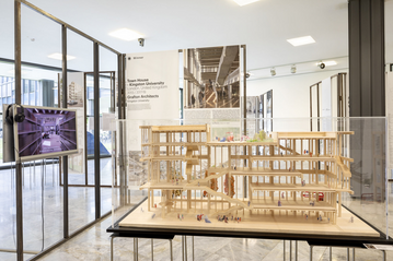 Die Ausstellung zum Mies van der Rohe Award 2022 im LVR-Landeshaus in Kln, 11. Juni - 13 Juli 2022, prsentiert vom Museum der Baukultur NRW.