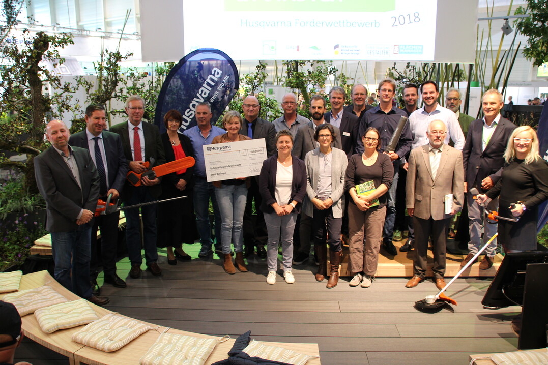Alle Preisträger, Nominierten und die Jury nach der Preisverleihung auf der GaLaBau 2018