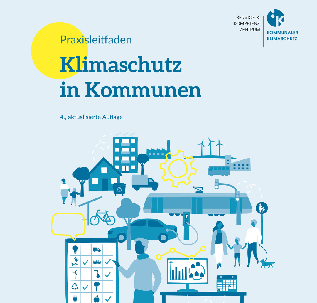 Cover des digitalen Praxisleitfadens „Klimaschutz in Kommunen“