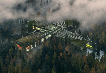 The Plus ist von einem 300 Hektar groen Park umgeben. 