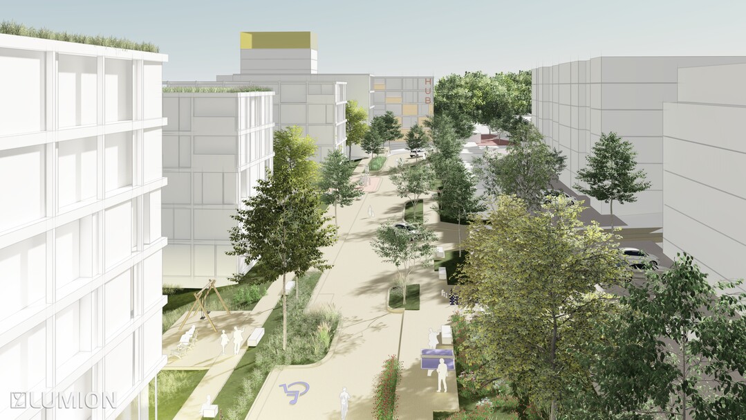 Visualisierung aus dem IBA27-Projekt Neues Wohnen Korber Hhe 