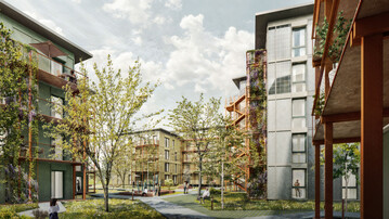 Wettbewerb Goldcker/KaepseLE Leinfelden-Echterdingen  1. Preis Baufeld Sd: Duplex Architekten mit Sass Glsser Landschaftsarchitekten 