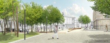 Am strksten wird der Dr.-Segin-Platz verndert werden. Hier sollen neue Bume, Bnke und ein Spielbereich den Platz beleben.