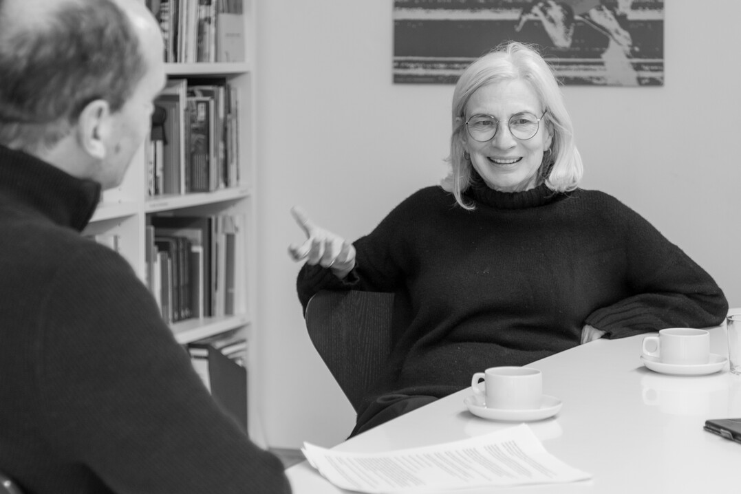 Andrea Gebhard, Präsidentin der Bundesarchitektenkammer im Gespräch mit Thomas Jakob